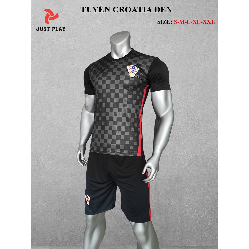 Bộ quần áo bóng đá Croatia đen Euro2021