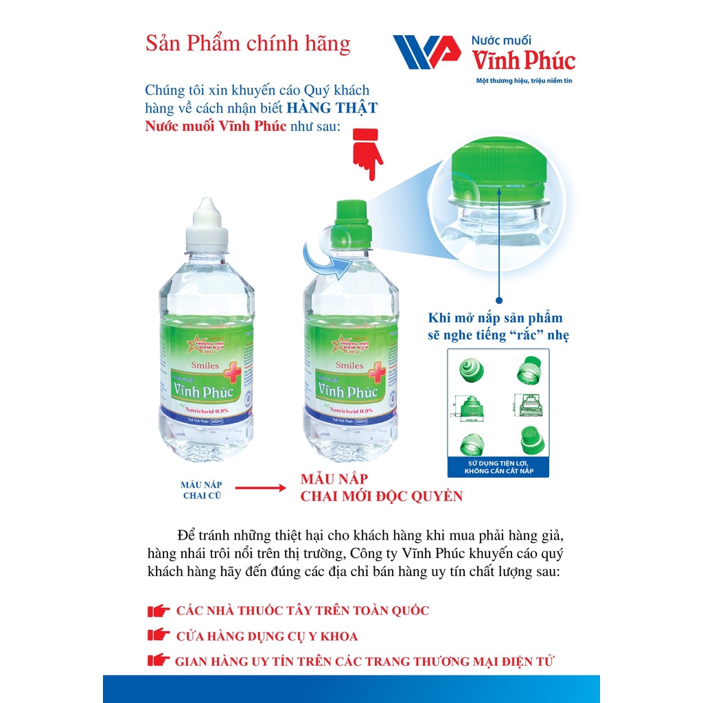 Nước muối Vĩnh Phúc SIÊU TO KHỔNG LỒ - Dung dịch nước muối sinh lý súc miệng, họng, rửa mặt ngăn mụn, sạch răng miệng