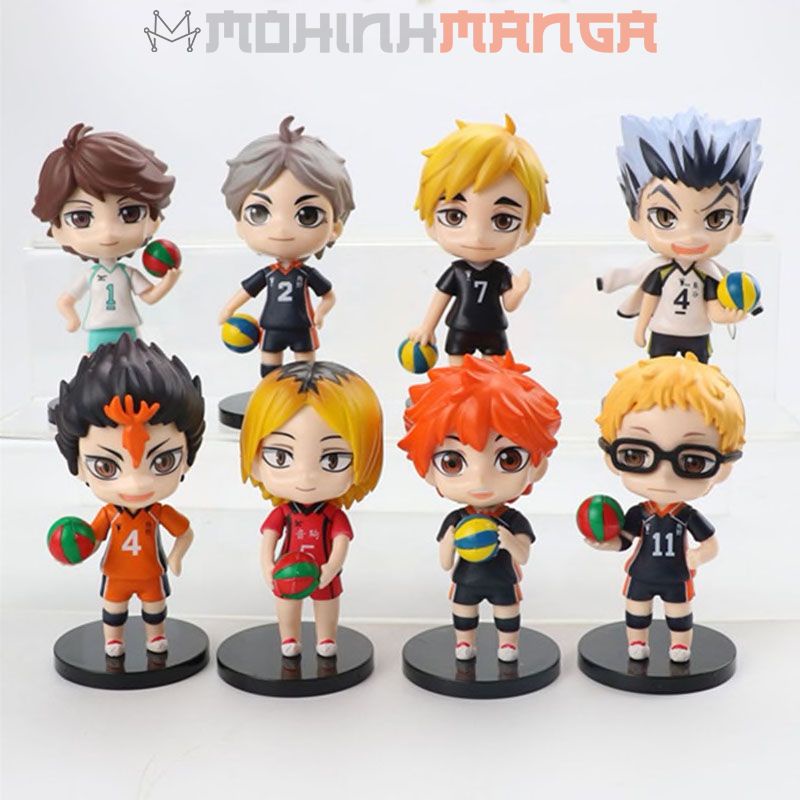 8 mô hình Haikyuu Vua bóng chuyền Sugawara Koshi Yu Nishinoya Kei Tsukishima Tobio Kageyama Shoyo Hinata Kenma Kozume