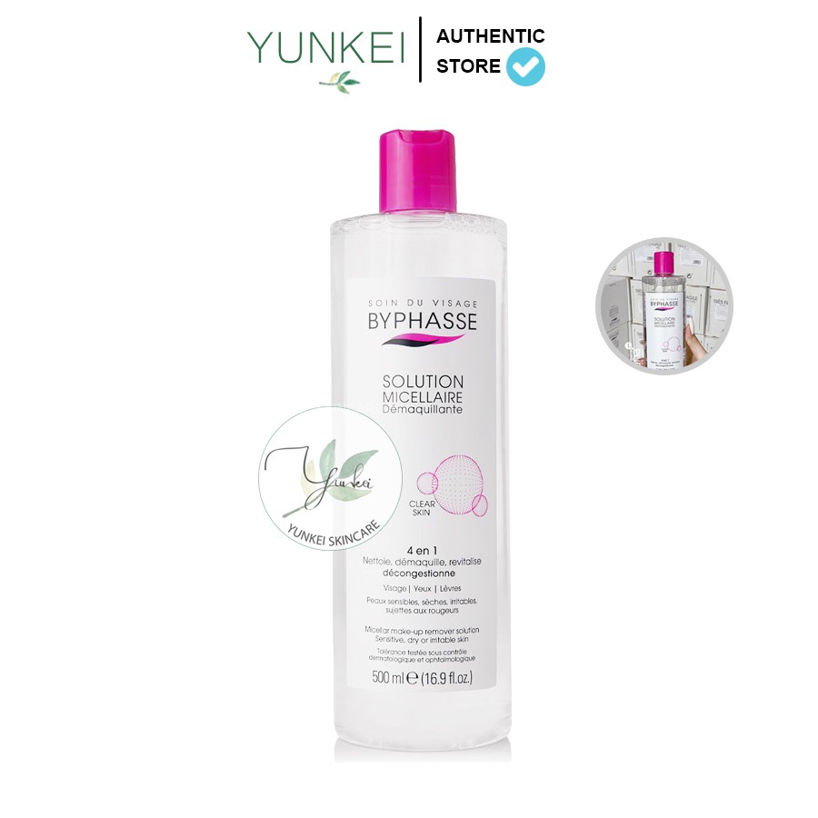 Nước tẩy trang Byphasse 500ml Micellar Make-up Remover Solution