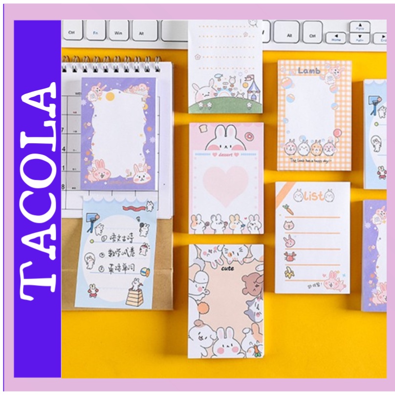 Giấy ghi chú hoạt hình TACOLA, giấy note 80 tờ nhiều mẫu dễ thương N03