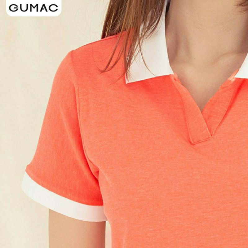 Đầm suông cam hồng cổ Polo Gumac size S