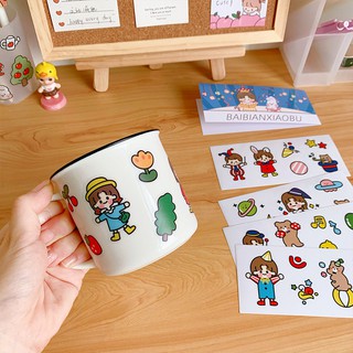 Set Sticker 4 Tấm Dán Trang Trí cô gái