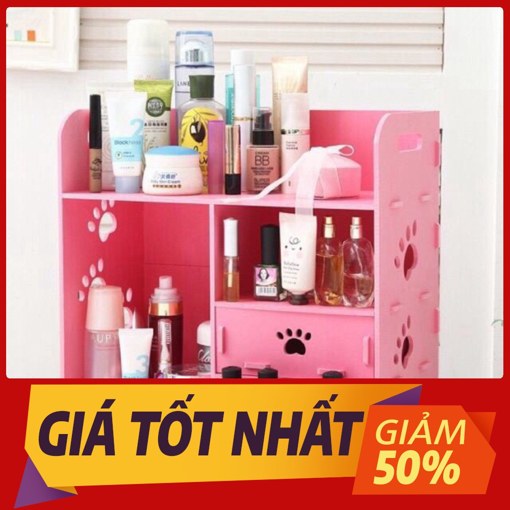 [Sale toàn shop] TỦ GỖ ĐỂ BÀN TRANG ĐIỂM 2 NGĂN KÉO HOẠ TIẾT CHÂN GẤU