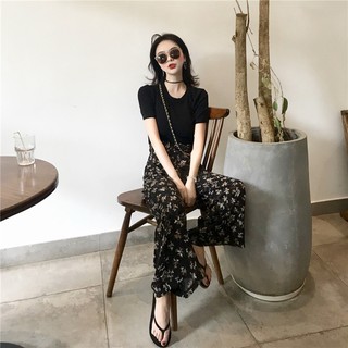 Set Quần Hoa Áo Thun cổ tròn