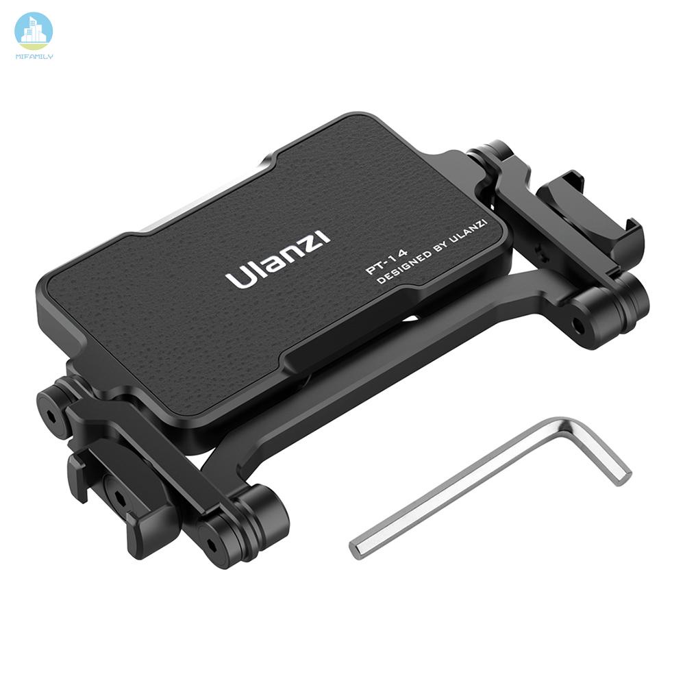 MI   Ulanzi PT-14 Camera Flip Mirror Bracket Selfie Vlog 360 Degree Rotation Mount with Cold Shoe 1/4 Inch Screw Hole for Mirrorless Camera Action Camera Smartphone