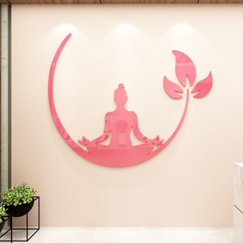 Tranh Dán Tường Mica 3D Trang Trí Phòng Tập Yoga Viện Thẩm Mỹ