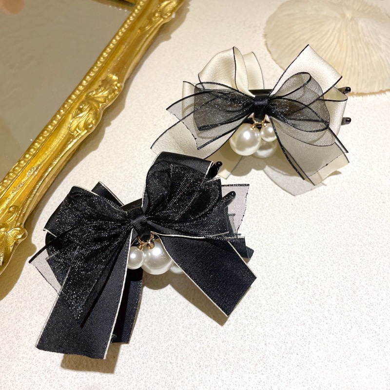 Dây Cột Tóc Đính Nơ Và Quả Bóng Cỡ Lớn Phong Cách Hàn Quốc