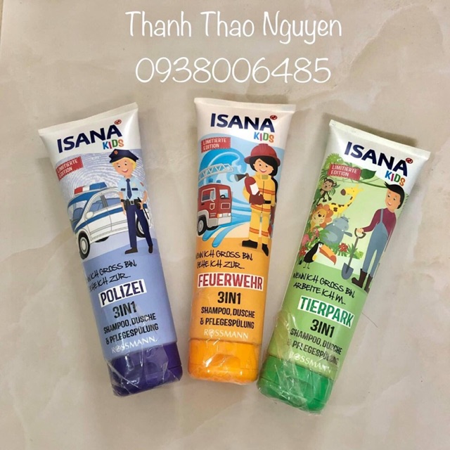 Còn 1 tuýp màu Vàng 💛 hình cứu hoả 🚒 👨🏻‍🚒 các nàng nhe  DẦU TẮM-GỘI-XẢ TRẺ EM 3IN1 ISANA KIDS của Đứ
