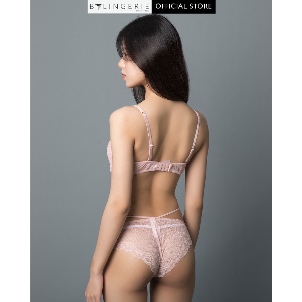 Bộ đồ lót ren nữ BY LINGERIE màu hồng không gọng đệm mút nâng ngực | B231 | BigBuy360 - bigbuy360.vn