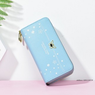 Bóp Da Nữ Trẻ Trung Phong Cách Hàn Quốc, Ví Nữ Dài Cầm Tay FOREVER YOUNG Nhiều Ngăn 2 Dây Khóa Thời Trang Cao Cấp LV.001