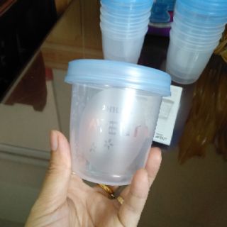 Cốc trữ sữa Avent (bộ 10 cốc và 2 cổ nối)