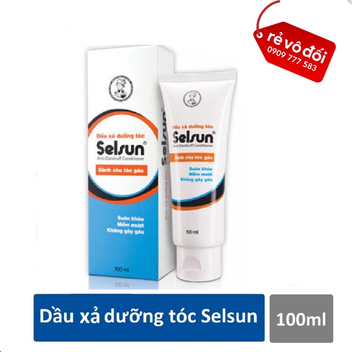Combo dầu gội chống gàu hết ngứa da đầu và dầu xả dưỡng tóc Selsun 100ml - Hàng công ty