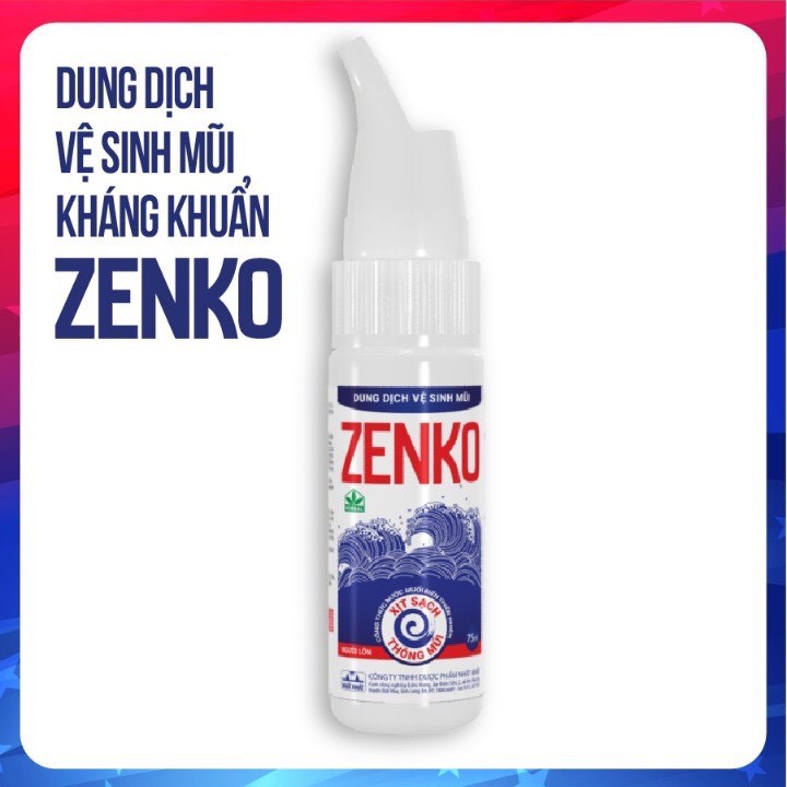 Dung dịch vệ sinh mũi Zenko Người Lớn 75ml - Xịt sạch thông mũi, giúp sát khuẩn, phục hồi niêm mạc mũi, yespharmacy