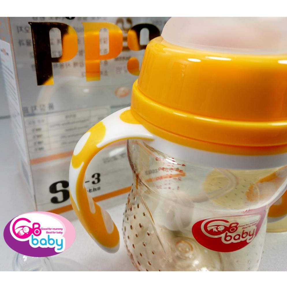 Bình sữa PPSU Gb-Baby Chính hãng tay cầm 240ml cổ rộng Tặng 1 núm và bộ quả lọc cho bé