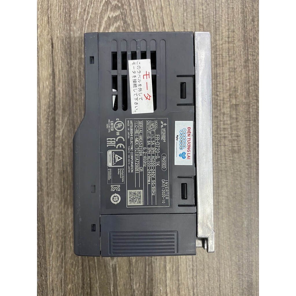 Biến tần MITSUBISHI  FR-D720-0.1K  KHÔNG CÓ BOARD ĐIỀU KHIỂN nguồn 220VAC công suất 100W