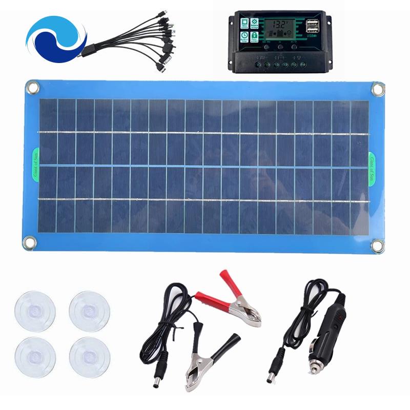 Bộ Điều Khiển Tấm Năng Lượng Mặt Trời 300W 12V 5V Chống Nước Monocrystalin Pin Sạc -50A