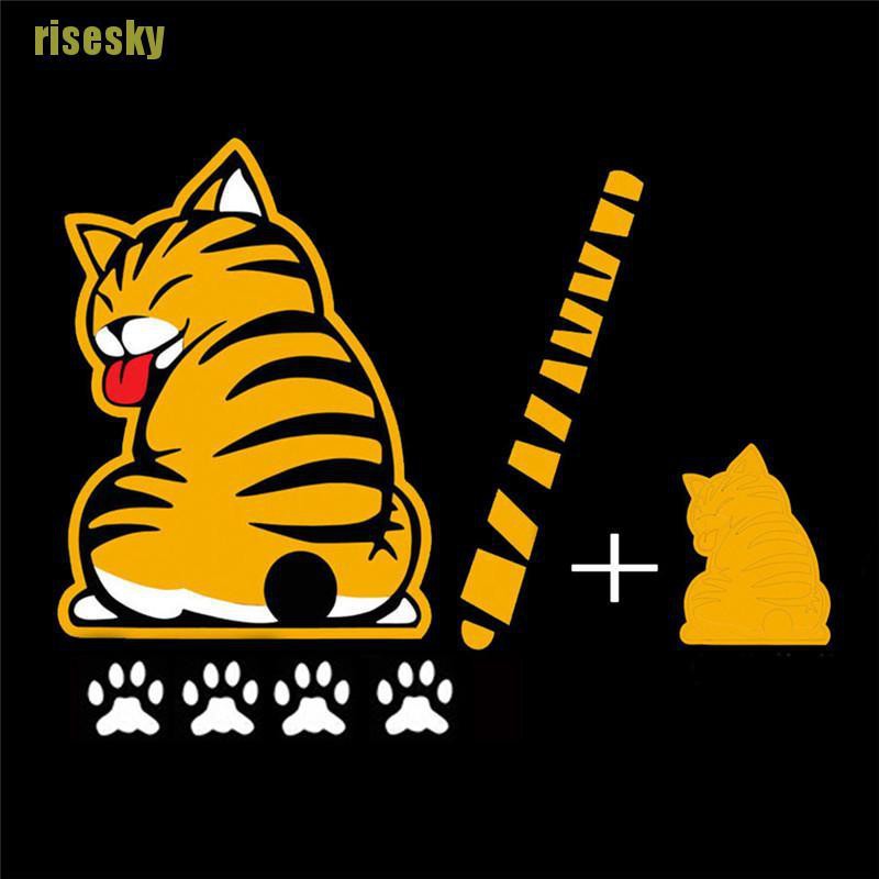 Sticker Dán Trang Trí Xe Hơi Hình Mèo Kitty Dễ Thương
