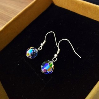 Bông tai bạc thật và pha lê swarovski tròn cao cấp phụ kiện trang sức style hàn quốc - namimi