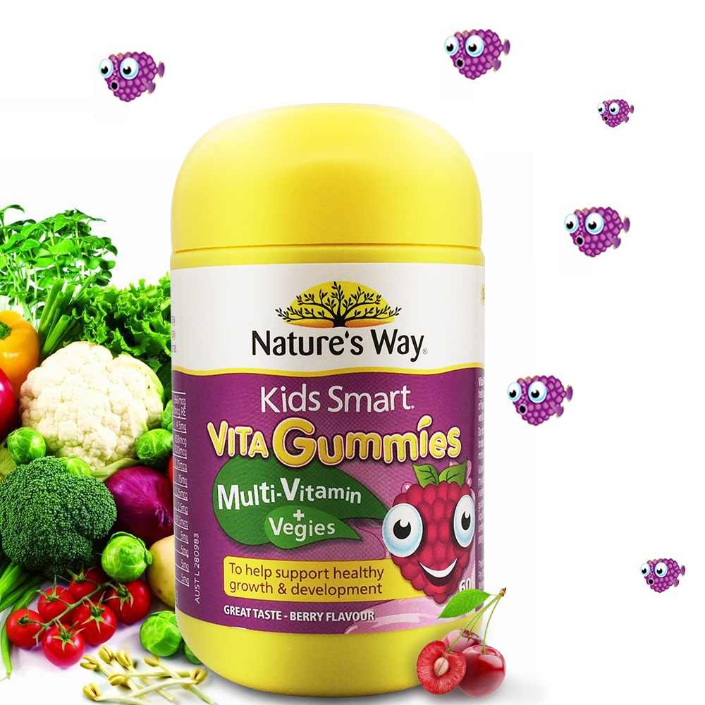 Vitamin Nature's Way Kids Smart VITA Gummies Multi-Vitamin +Vegies ( rau củ)