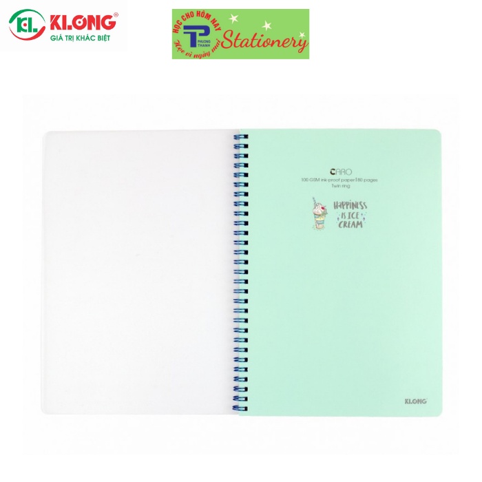 Vở lò xo kép Caro Klong B5 bìa nhựa - 80,120,200 trang; MS: 574,575,576