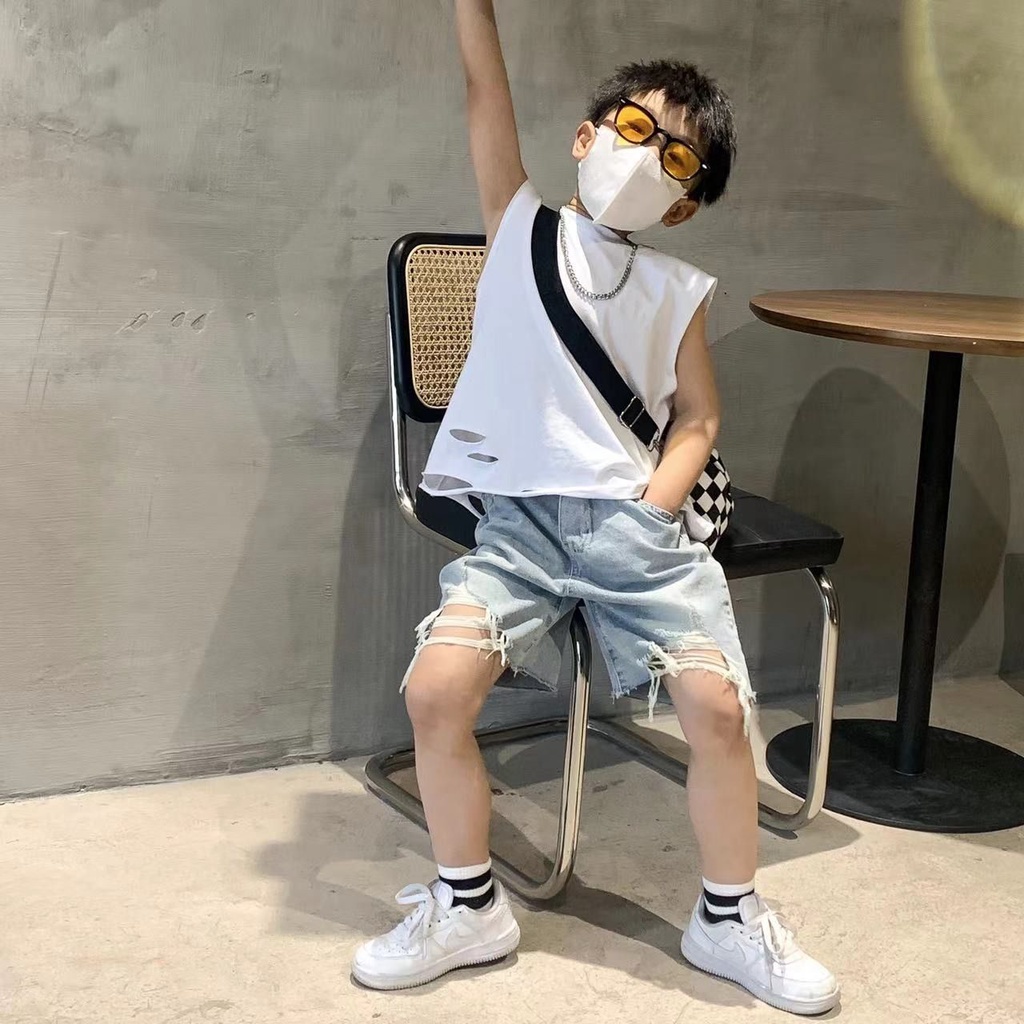 Set Áo Thun Ngắn Tay + Quần Short Thời Trang Hè Cho Bé Trai