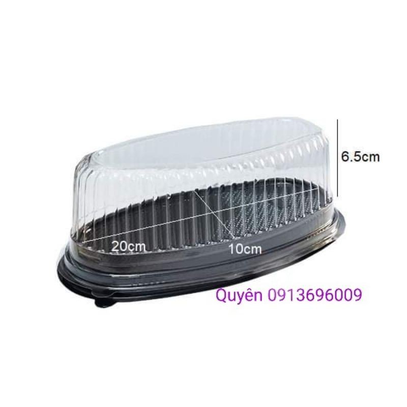Set 50 hộp PET OVAL đựng bánh bò, bánh mì hoa cúc 20cm*10cm*6,5cm đựng thực phẩm