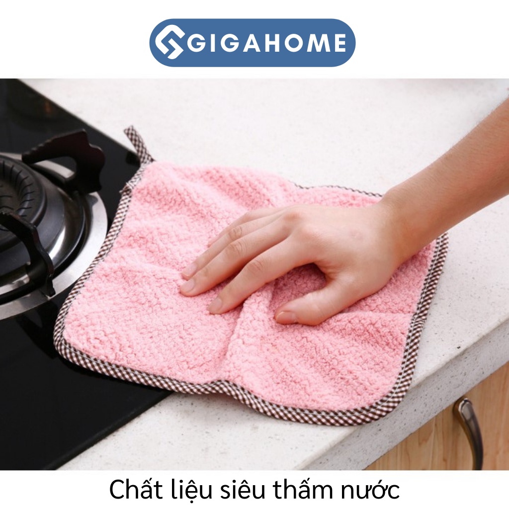 Khăn Nhà Bếp GIGAHOME 2 Mặt Lau Bát Đĩa Siêu Thấm Hút Có Móc Treo Tiện Lợi 7808