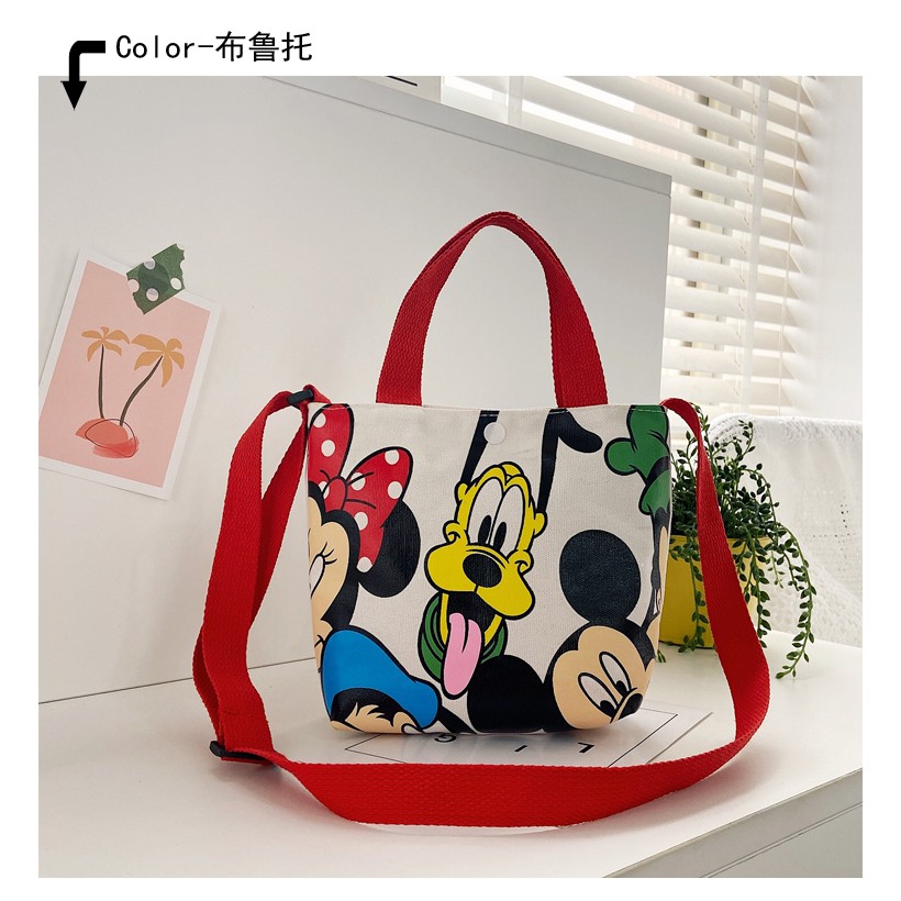 Túi tote vải đeo chéo dễ thương hình MICKEY, PLUTO, CHIP&amp;DALE phong cách Hàn Quốc cho bé gái TX22