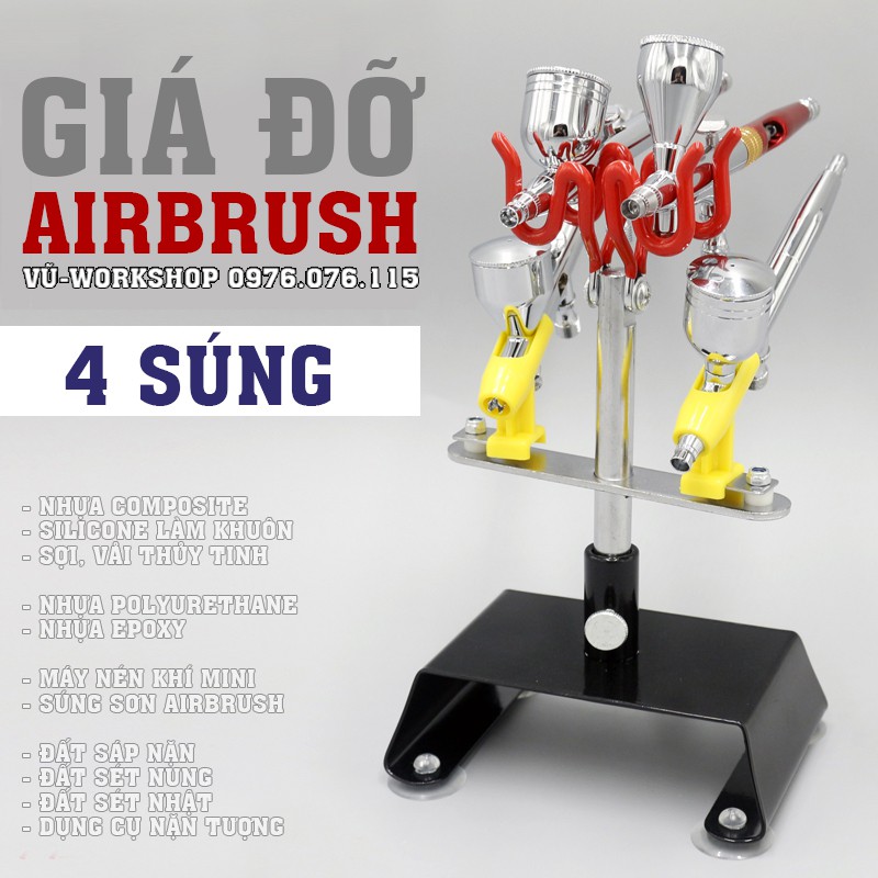 Giá đỡ súng phun sơn Airbrush - Bút vẽ mỹ thuật