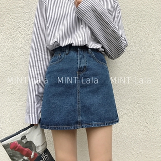 Chân Váy Bò/Chân Váy Jean Ngắn Phom Chữ A Basic