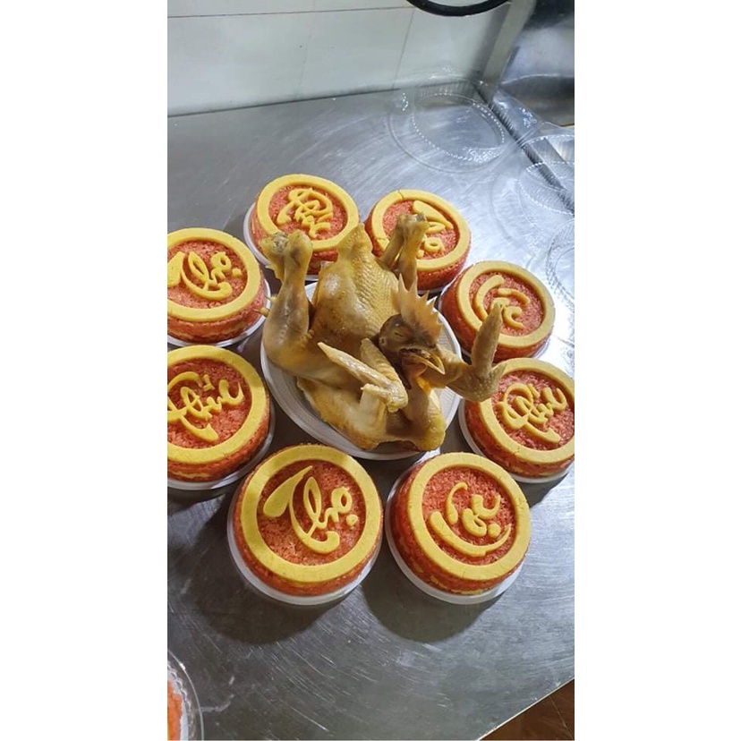 Khuôn xôi Phúc Lộc Thọ, Khuôn xôi ngũ sắc  kích thước 12x7cm Nhựa chịu lực cao cấp