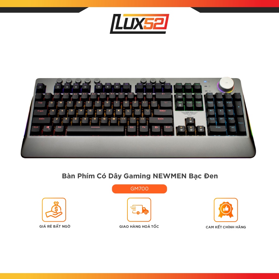 Bàn phím có dây gaming Newmen GM700 bạc đen-Bảo Hành Chính Hãng