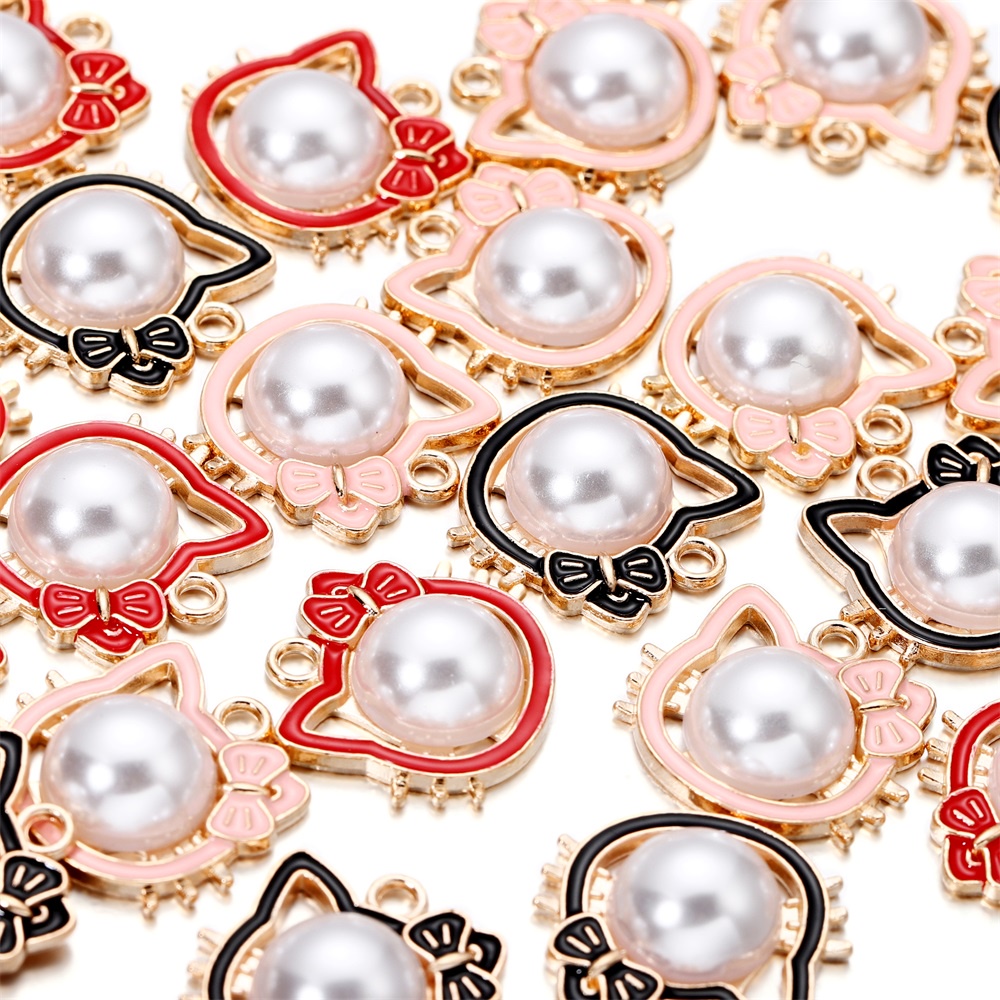 5 Mặt vòng cổ St.kunkka phối hình mặt mèo đính ngọc trai tùy chọn màu sắc DIY