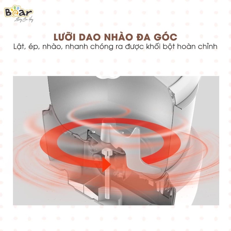 Máy làm bánh, Máy trộn bột, nhồi bột làm bánh Bear HMJ-A50B1 bảo hành chính hãng 18 tháng