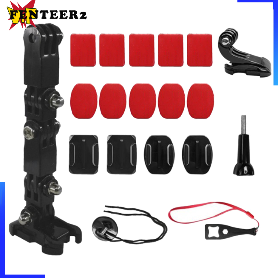 [Fenteer2  3c ]Helmet Chin Mount Bracket Easy Install Sport Camera Adapter for GoPro 7 6