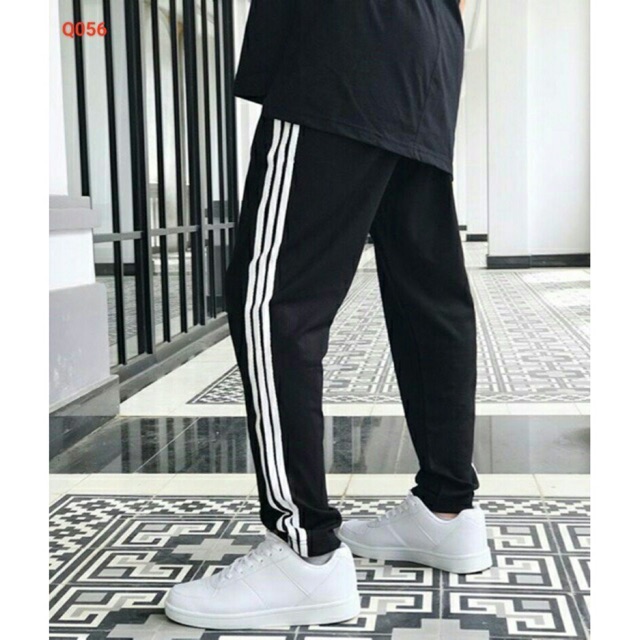 Quần thể thao 3 viền thu đông nam. Kiểu dáng ống suông. Phom 50-85kg