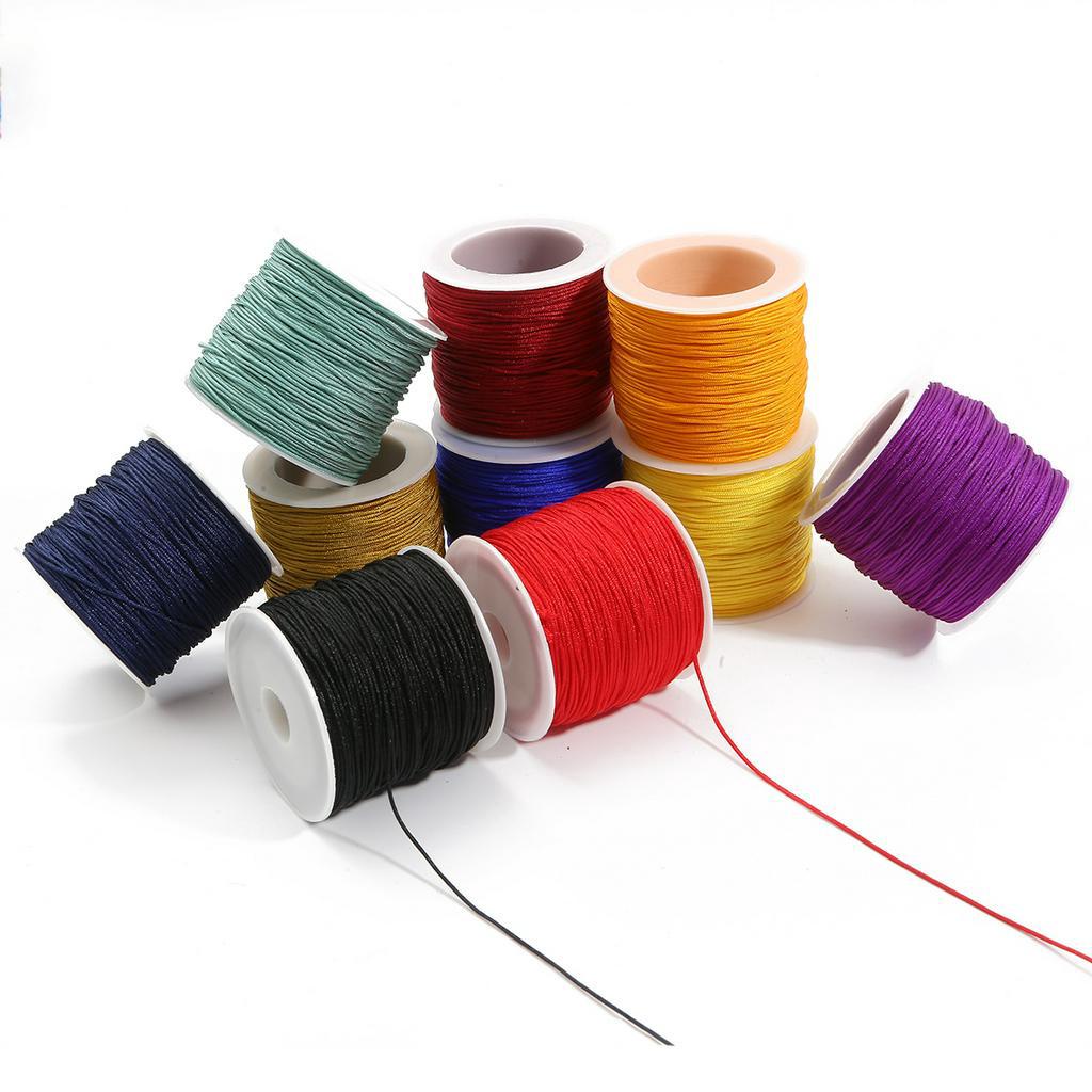 Cuộn dây bện nylon 24 màu tùy chọn dài 50 m để làm vòng tay thắt nút tua rua xỏ hạt phong cách Trung Quốc DIY
