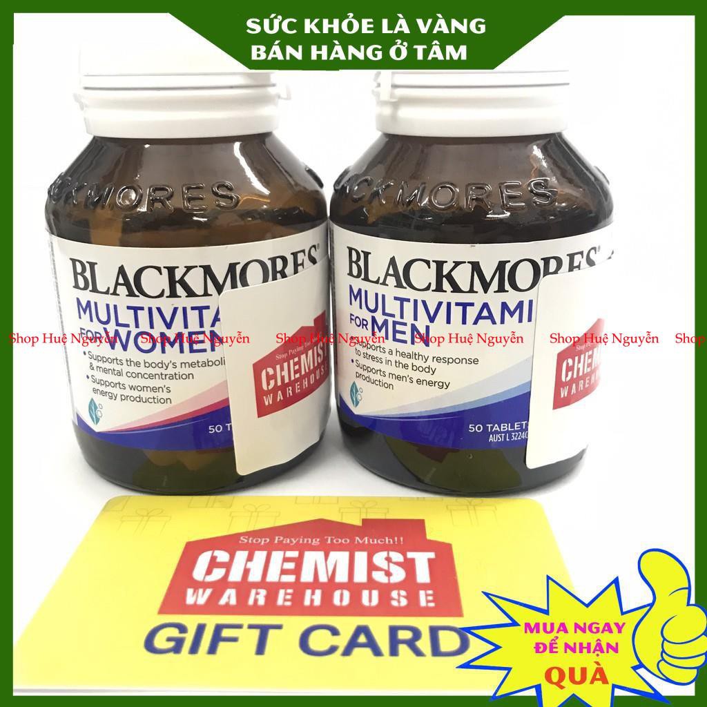 Multivitamin for Men, Women blackmore, vitamin tổng hợp tăng đề kháng cho nam và nữ lọ 50 viên date 2024