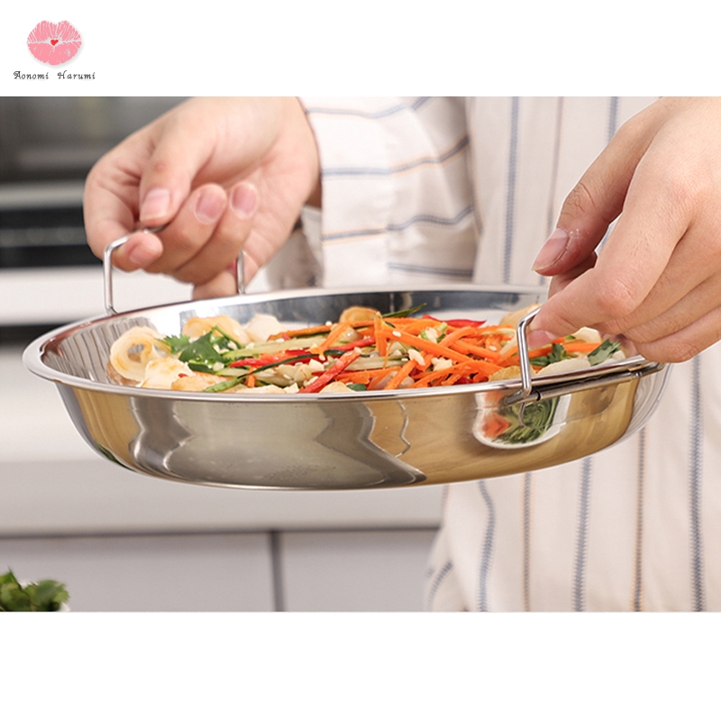 Stainless Steel Pan Cold Noodle Making Tools Steamed Rice Tray Cake Dish for Home Kitchen