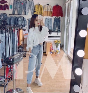 Sét quần bagy rách + áo tay bom PM12