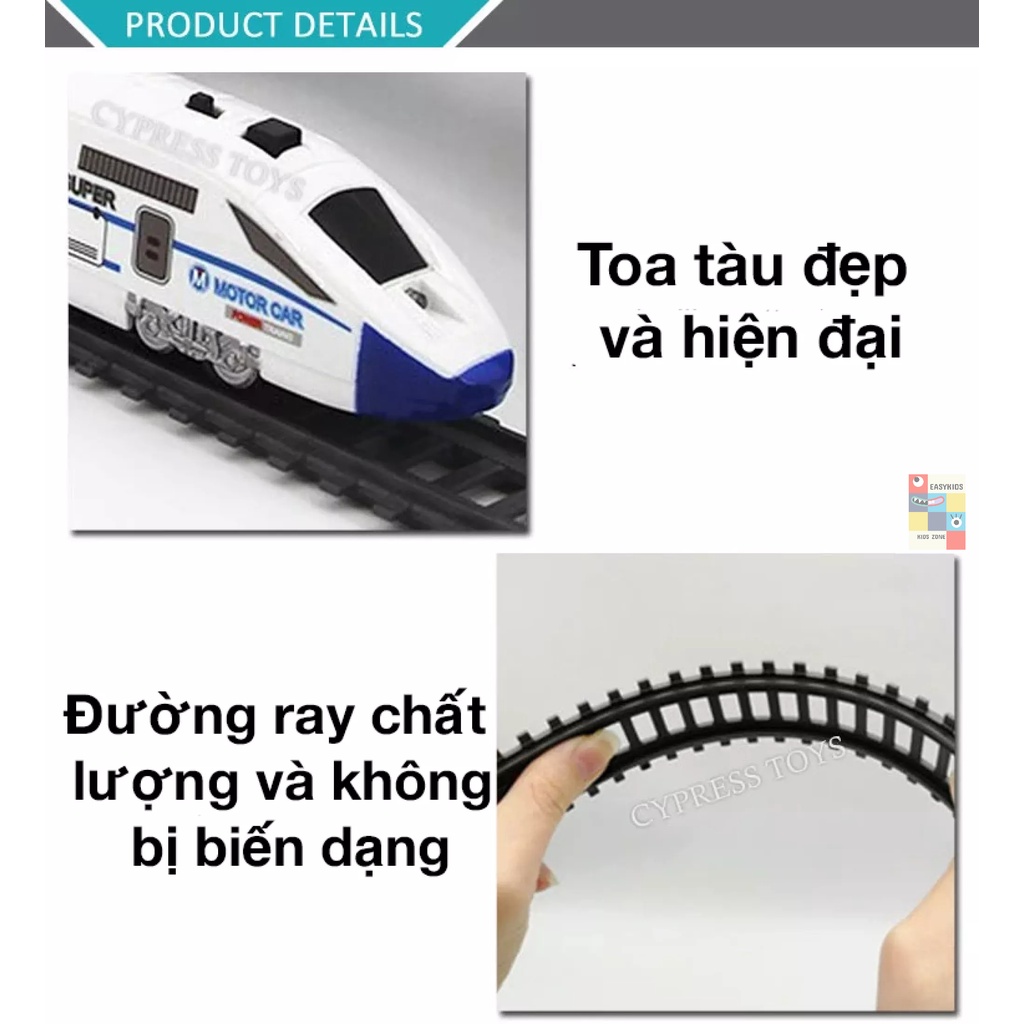 Tàu cao tốc, đồ chơi lắp ráp chạy đường ray gồm nhiều chi tiết nhà, hầm, đèn báo hiệu, cầu cạn Quà tặng sinh nhật