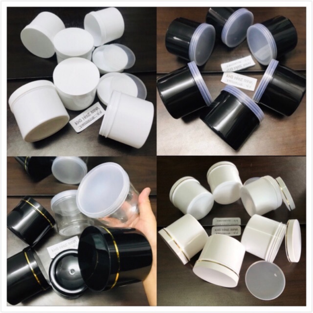 20 Hủ nhựa hấp dầu 500gr màu trắng /Màu trong suốt - hủ nhựa chiết kem - combo 20 hủ nhựa màu trắng sữa - chiêt mỹ phẩm