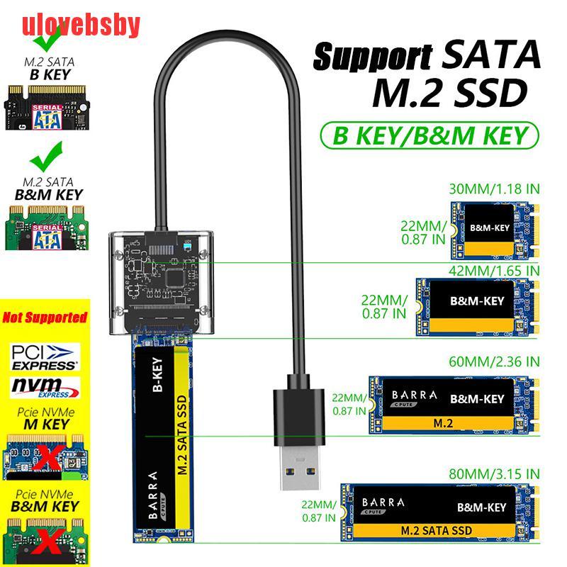 [ulovebsby]M2 SSD Case SATA Chassis M.2 To USB 3.0 SSD Adapter For NGFF SATA / B Key