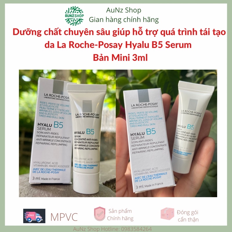 Dưỡng chất chuyên sâu giúp hỗ trợ quá trình tái tạo da La Roche-Posay Hyalu B5 Serum 30ml 3ml