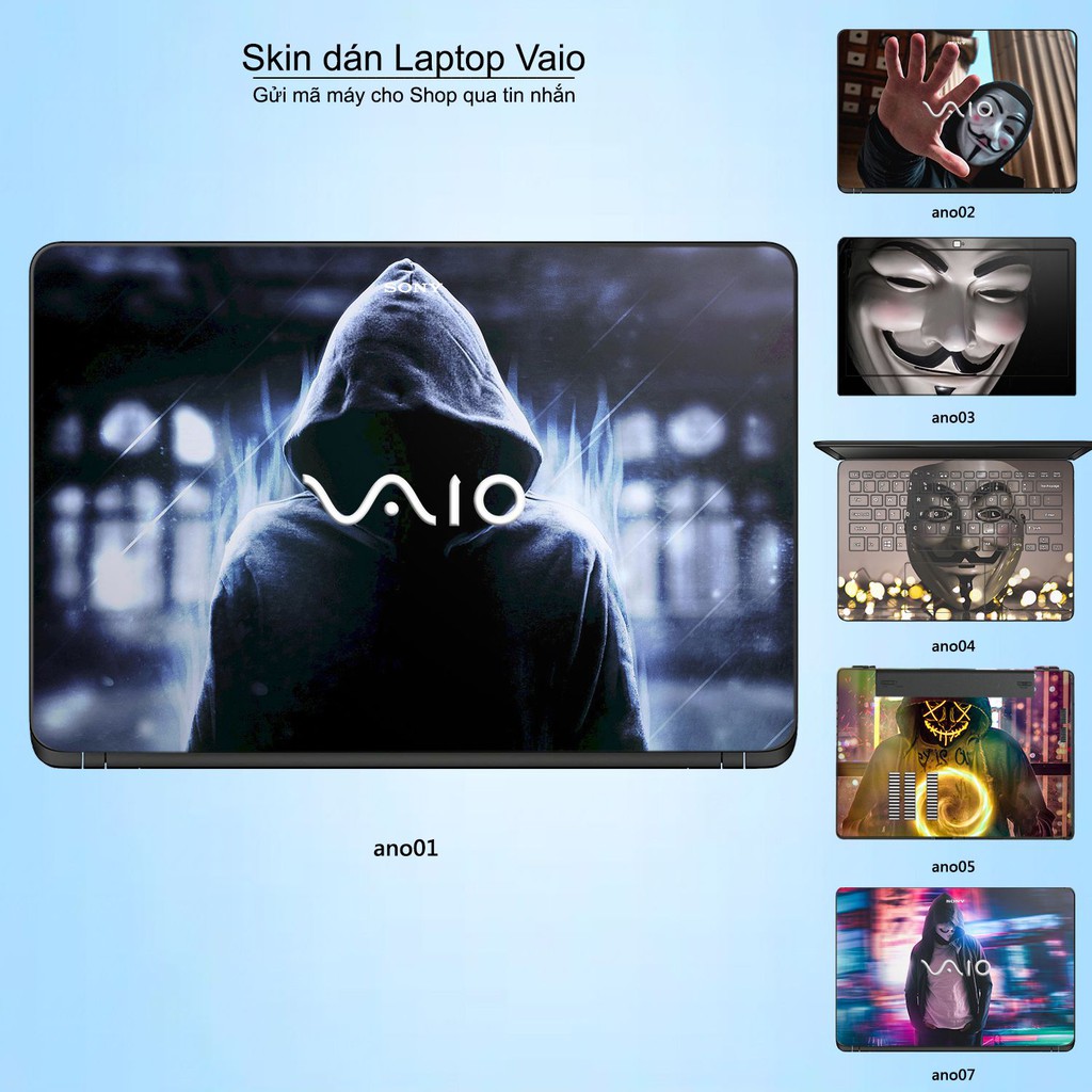 Skin dán Laptop Sony Vaio in hình Anonymous (inbox mã máy cho Shop)