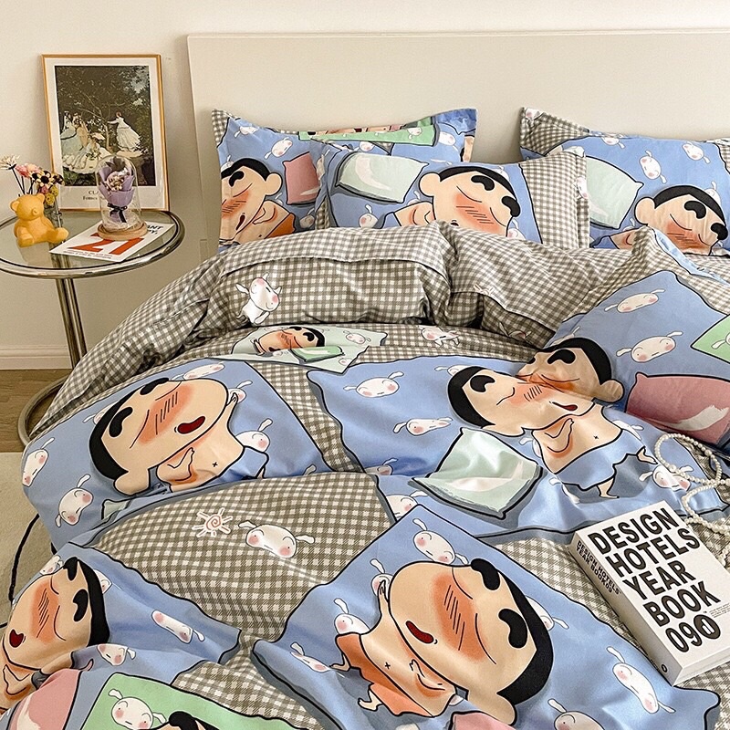 Bộ chăn ga gối hình cậu bé shin ngộ nghĩnh