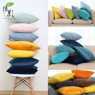 Vỏ gối sofa trơn nhung 45x45cm có khóa giọt nước