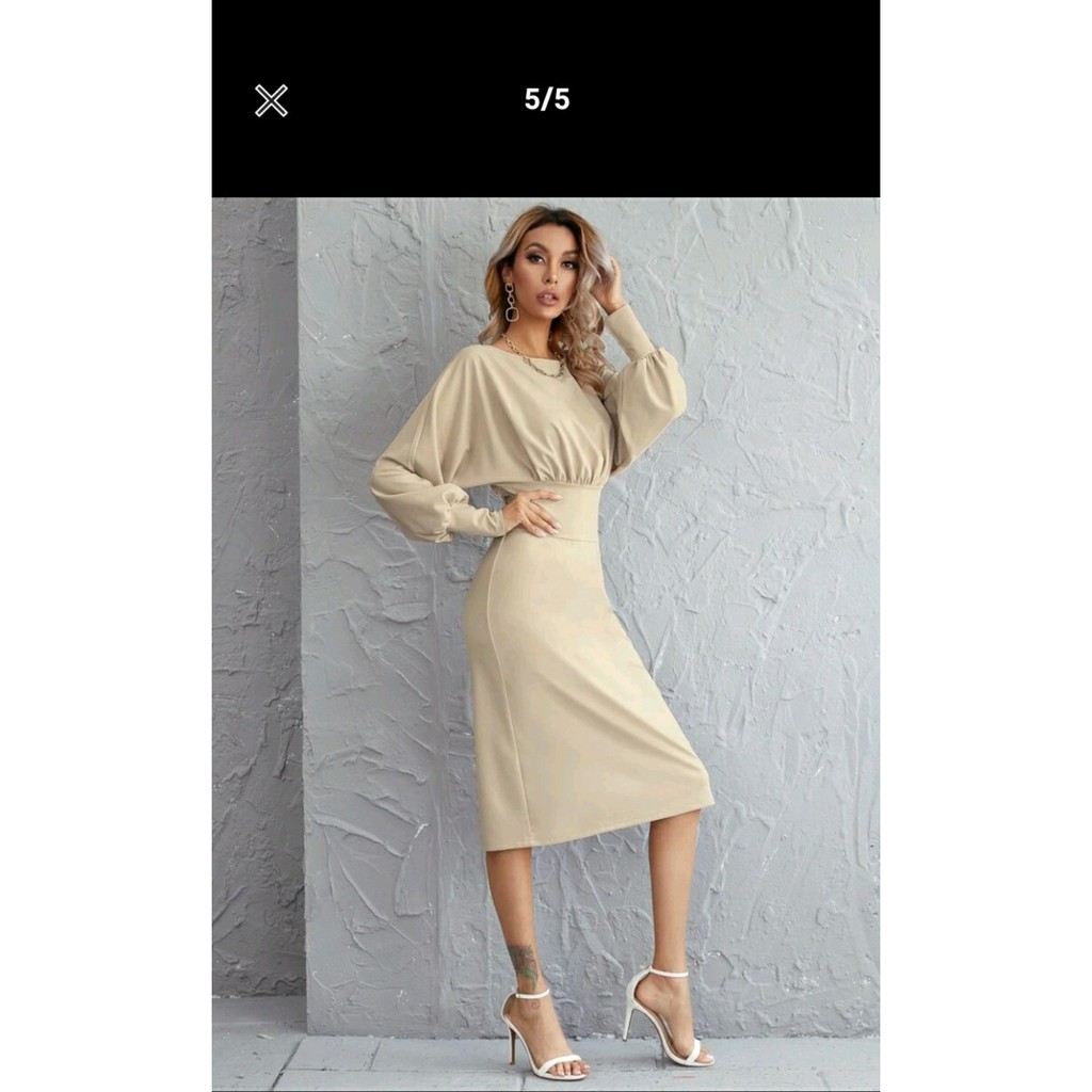 Đầm Ôm Duyên Dáng Tay Phồng Thanh Lịch Siêu Sang 508