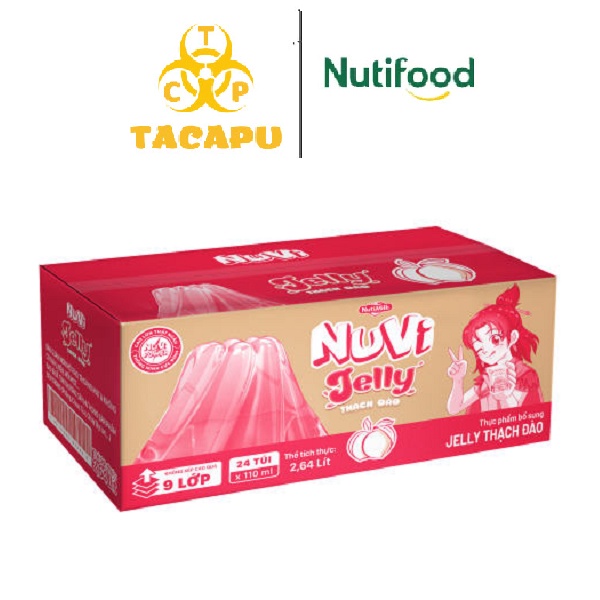 Nuvi Jelly Thạch Đào/ Thạch Nho/ Thạch Lúa Mạch NuVi Power túi 110ml - Thương Hiệu NUTIFOOD - TACAPU